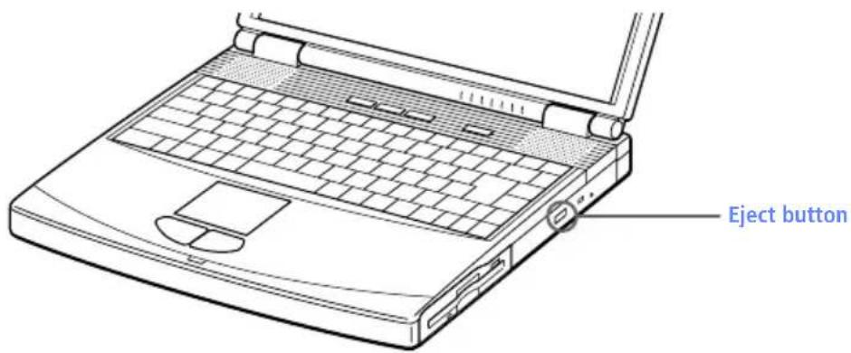 SONY Vaio PCG-F590 - Press the Eject button to open the DVD-ROM drive. - 1