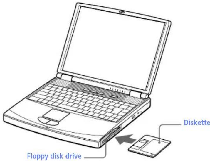 SONY Vaio PCG-F590 - To insert a diskette - 1