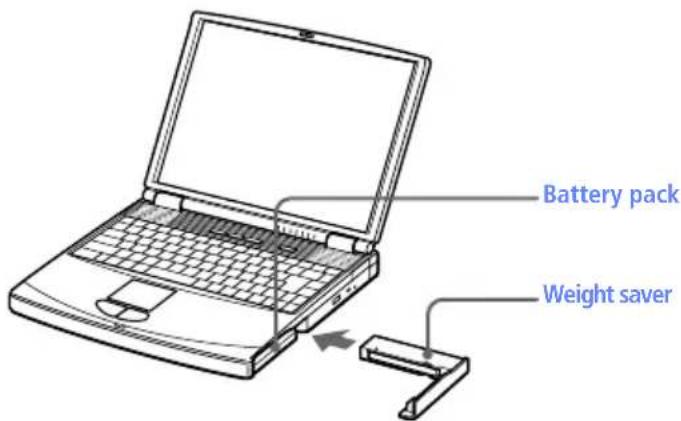 SONY Vaio PCG-F590 - To insert a second battery pack - 2