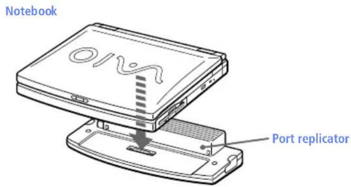 SONY Vaio PCG-F590 - To attach your computer to the port replicator - 3