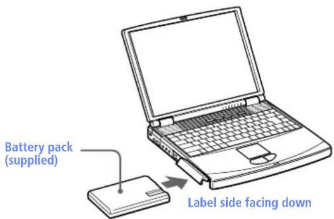SONY Vaio PCG-F590 - To insert the battery pack - 2