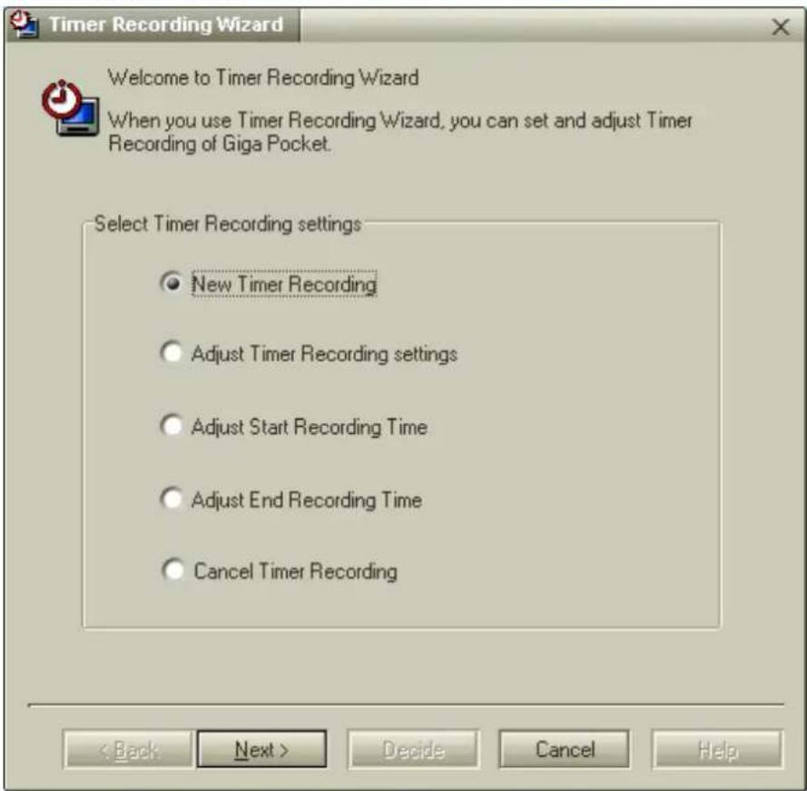 SONY Vaio PCG-GRT260G - Using the Timer Recording Wizard - 1