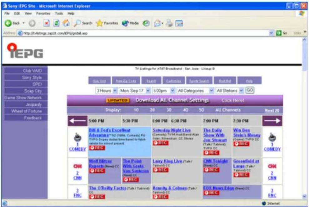 SONY Vaio PCG-GRT260G - Using the TV Program Web site - 1