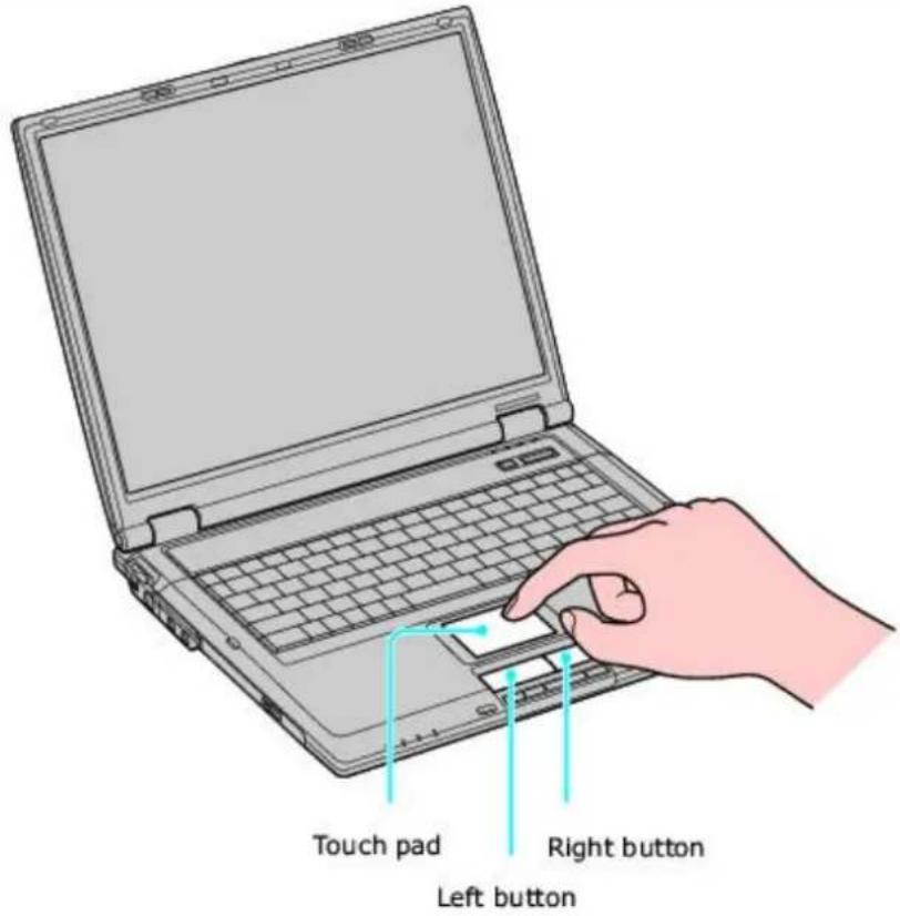SONY Vaio PCG-GRT260G - Locating the Touch Pad - 1