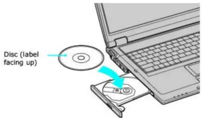 SONY Vaio PCG-GRT260G - Inserting a Disc - 1
