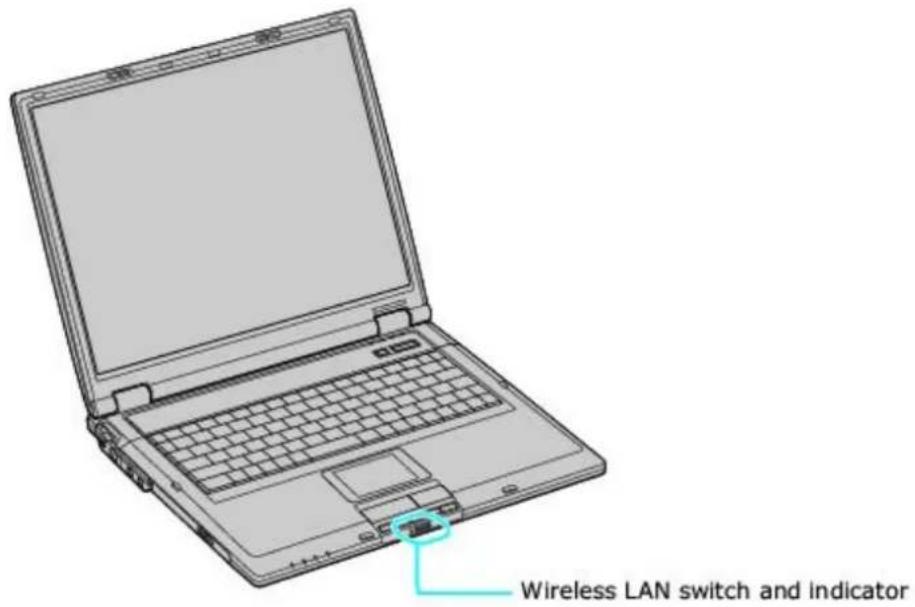 SONY Vaio PCG-GRT260G - Turning on the Wireless Network Switch - 1
