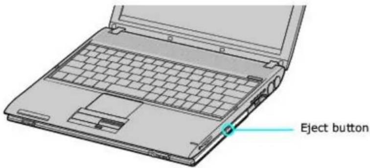 SONY Vaio PCG-V505DX - Ejecting the Drive Tray - 1