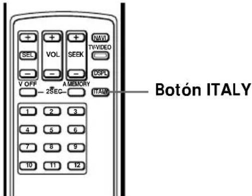 SEL VOL SEEK NAV TVVIDEO DSPL V OFF A MEMORY 2SEC- ITALY Botón ITALY 1 2 3 4 5 6 7 8 9 10 11 12