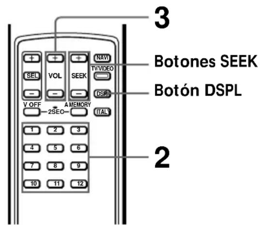 3 VOL NAV TEVVIDEO DSP 2SEQ A MEMORY ITALY Botones SEEK Botón DSPL 1 2 3 4 5 6 7 8 9 10 11 12 2