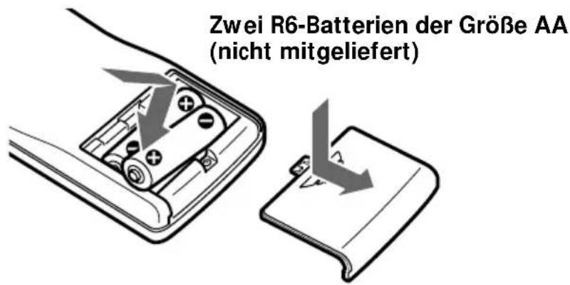 Zwei R6-Batterien der Größe AA (nicht mitgeliefert)
