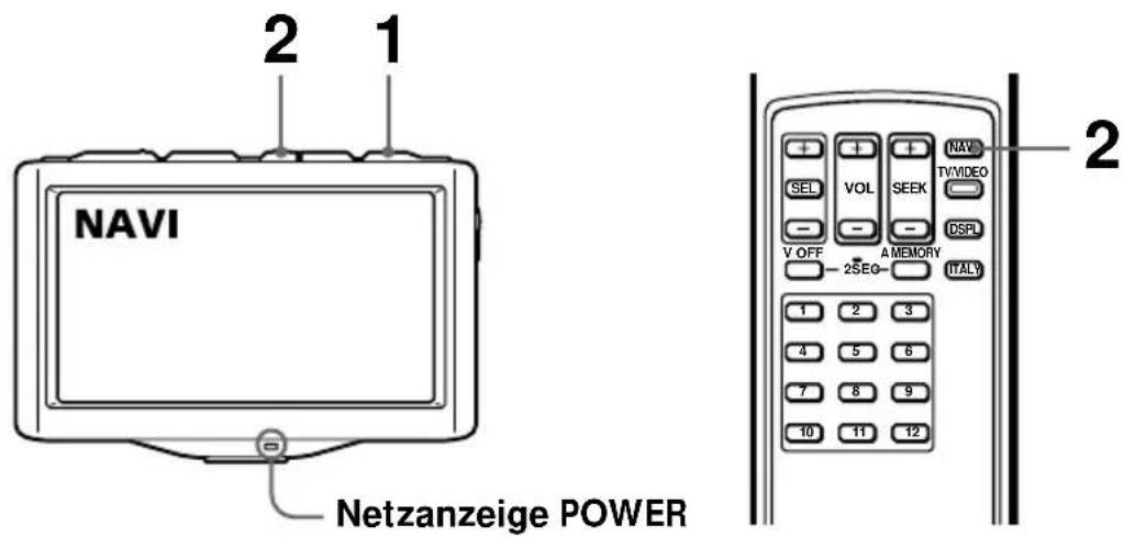 2 1 NAVI Netzanzeige POWER NAV VOL SEEK TVVIDEO DSPL V OFF A MEMORY ITALY 2SEQ