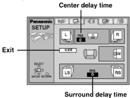 PANASONIC SC-HT790 - Changing the delay time (Speaker Setting) - 1