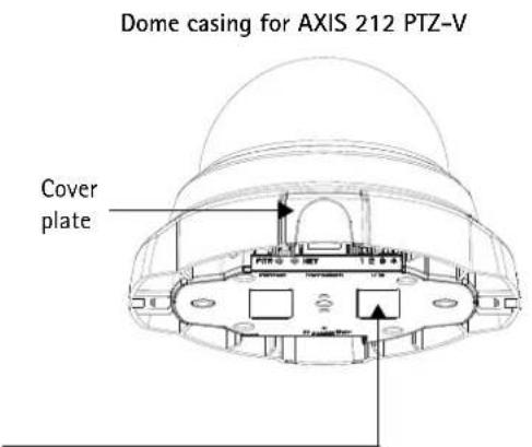 Dome casing for AXIS 212 PTZ-V Cover plate