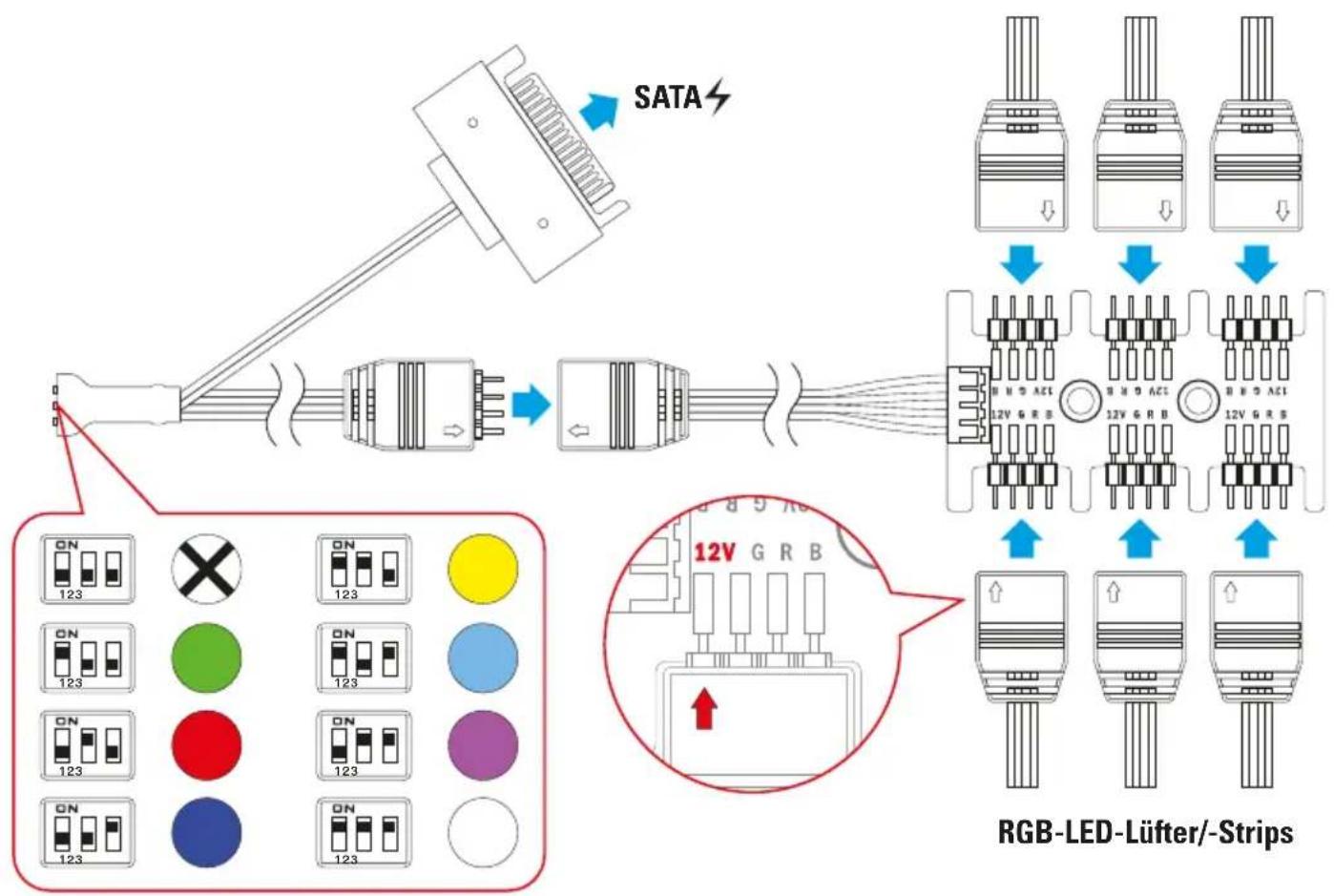 Sharkoon DG7000-G RGB - Manuelle Farbsteuerung - 1