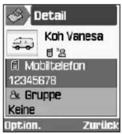 SAMSUNG SGH-Z105M - Weitere Optionen beim Hinzufügen von Kontakten zum Telefonspeicher - 1