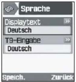 SAMSUNG SGH-Z105M - Beispiel: Sprachanzeige ändern - 5