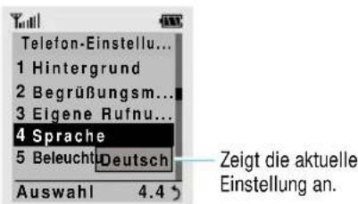 SAMSUNG SGH-Q100 - Beispiel: Displaysprache einstellen - 5