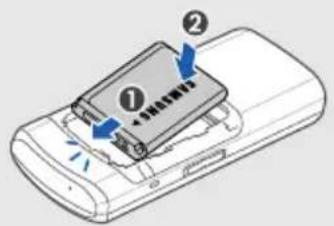 SAMSUNG UltraTouch GT-S8300V - SIM- oder USIM-Karte und Akku einsetzen - 3
