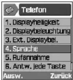 SAMSUNG SGH-Z107M - Beispiel: Sprachanzeige ändern - 4