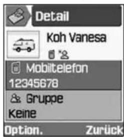 SAMSUNG SGH-Z107M - Weitere Optionen beim Hinzufügen von Kontakten zum Telefonspeicher - 1