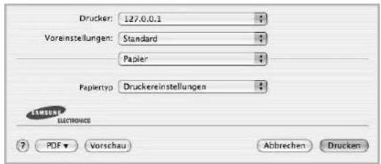 Drucker: 127.0.0.1 Voreinstellungen: Standard Papier Papiertyp Druckereinstellungen ? PDF ▼ Vorschau Abbrechen Drucken
