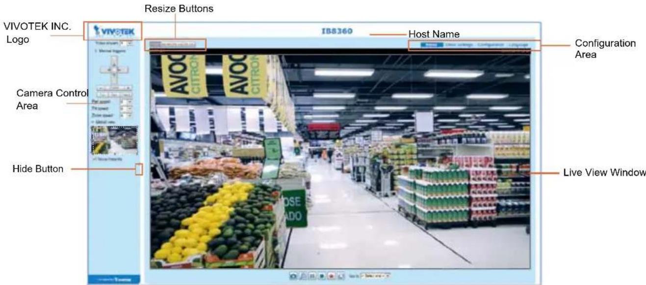 Vivotek IB8360 - Main Page - 1