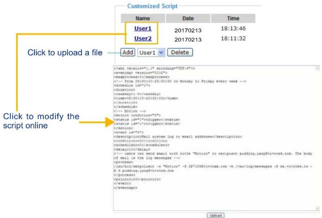 Vivotek IB8360 - Customized Script - 1