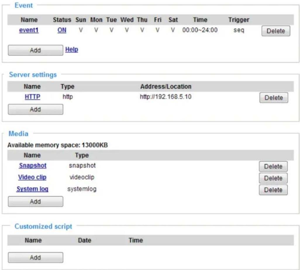 Vivotek IB8360 - Media type - System log - 3