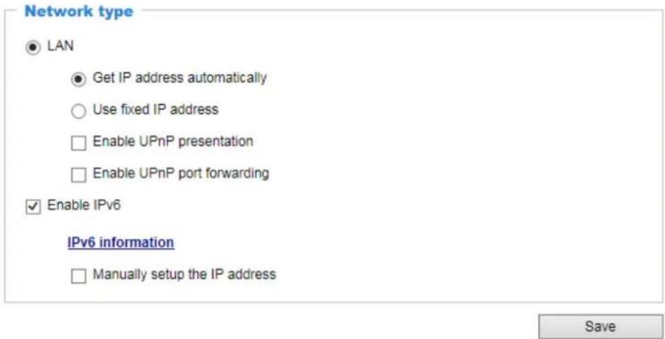 Vivotek IB8360 - Enable IPv6 - 1