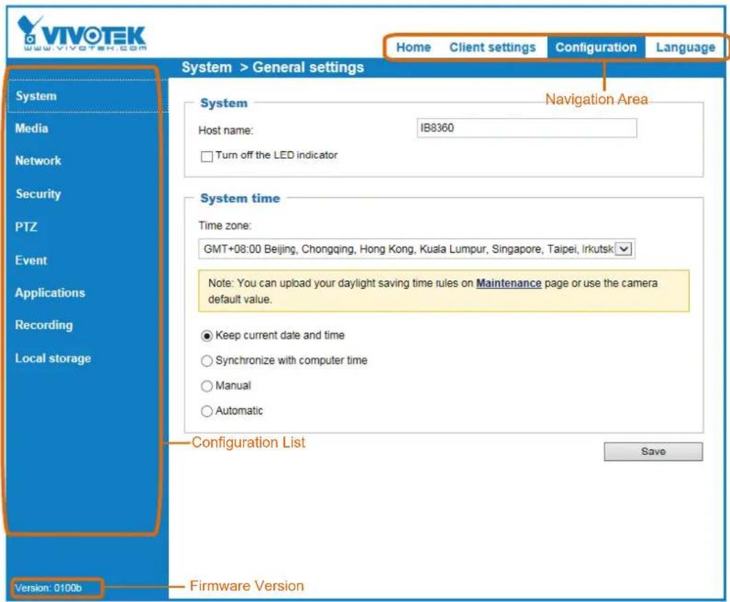 Vivotek IB8360 - Configuration - 1