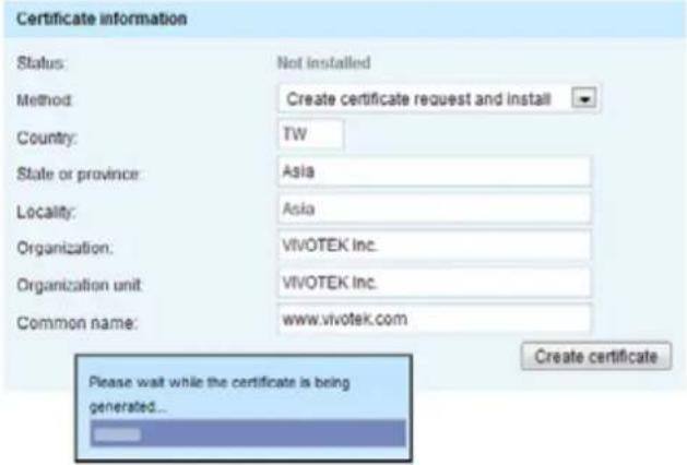 Vivotek IB8360 - Create certificate request and install - 2