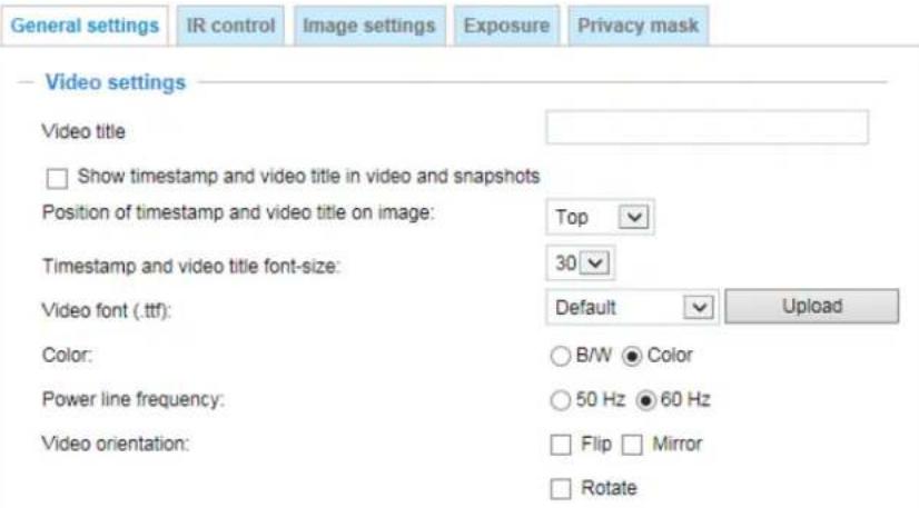 Vivotek IB8360 - General settings - 1