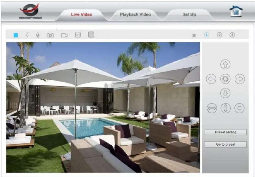 CONCEPTRONIC Live Video Playback Video Set Up Preset setting Go to preset