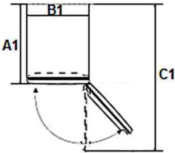PKM KS 245.0A++N2 - SPACE REQUIREMENTS INCL. MINIMUM DISTANCES FOR PROPER VENTILATION: - 1