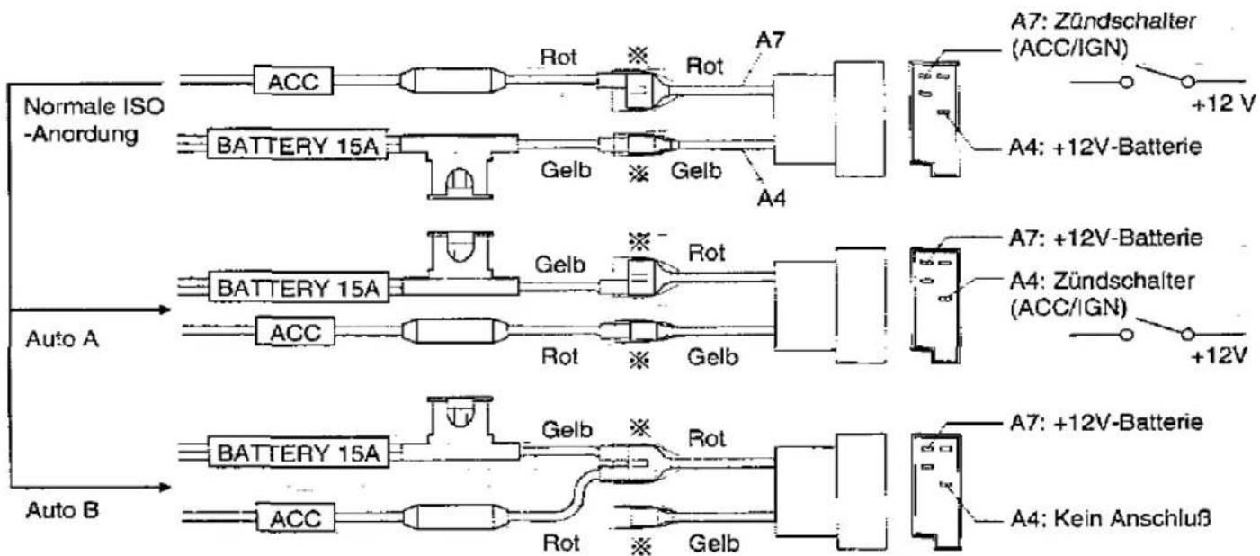 PANASONIC CQ-FX85LEN - ISO-Anschlußschema - Achtung: Sehr wichtig - 1