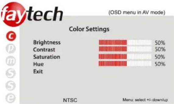 Faytech FT080TMIP65HDMI - Color settings: - 2