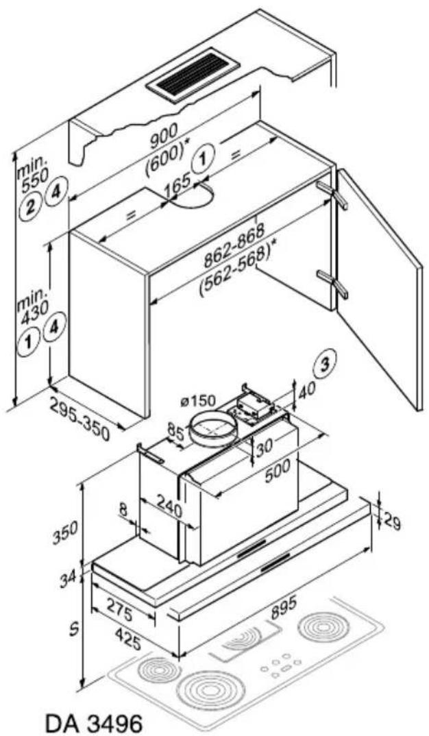 MIELE DA 3496 EXT - Appliance dimensions - 2