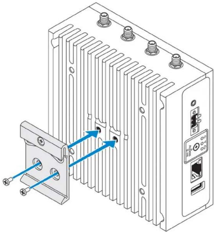 DELL Edge Gateway 3003 - Mounting the Edge Gateway on a DIN rail using the DIN-rail bracket - 1
