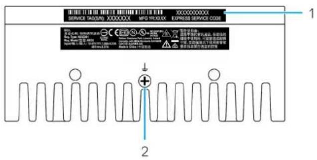 SERVICE TAG(SWG, XXXXXXXX, MFG YR XXXX, XXXXXXXXXXXXX EXPRESS SERVICE CODE 1 2