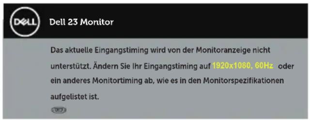 DELL S Series S2319NX - OSD-Warnmeldungen - 2