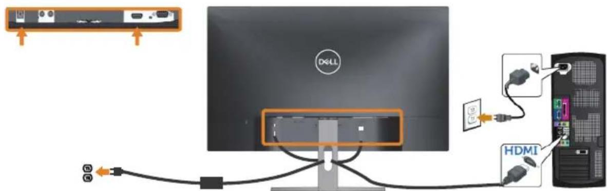 DELL S Series S2319NX - HDMI-Kabel anschließen - 1