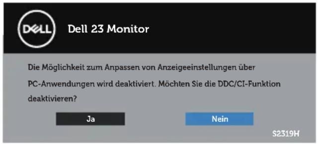 DELL S Series S2319NX - OSD-Warnmeldungen - 3