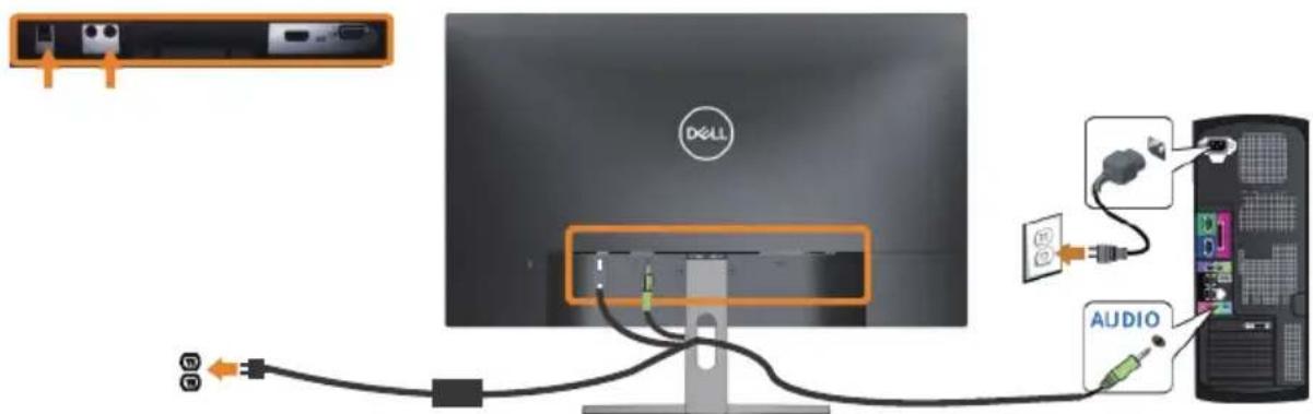 DELL S Series S2319NX - Audiokabel (optional erhältlich) anschließen - 1