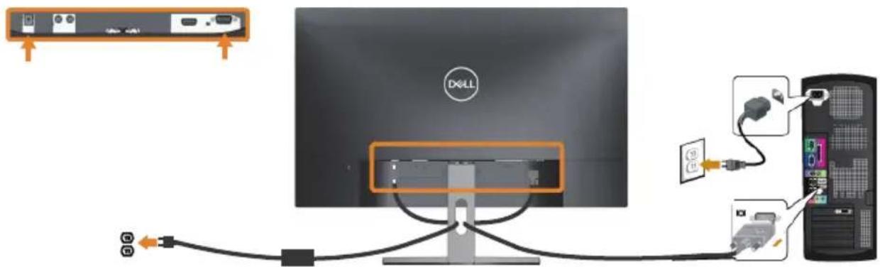 DELL S Series S2319NX - VGA-Kabel (optional erhältlich) anschließen - 1