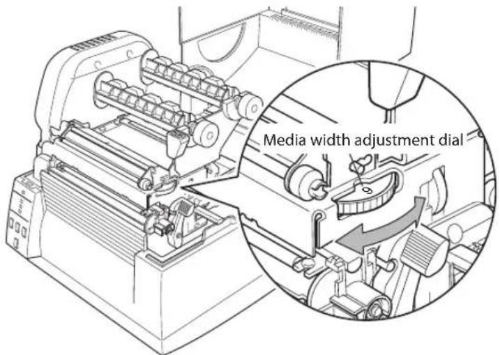 Media width adjustment dial