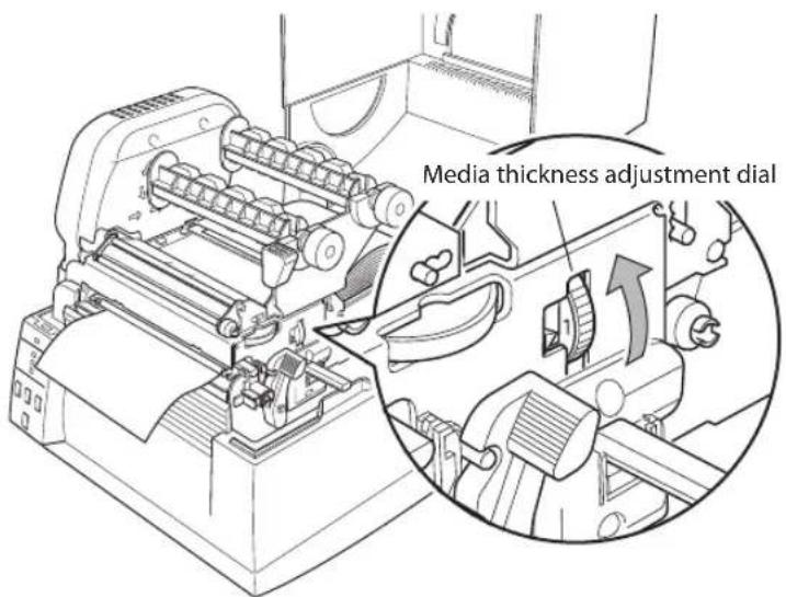 Media thickness adjustment dial