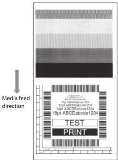 Media feed direction TEST PRINT