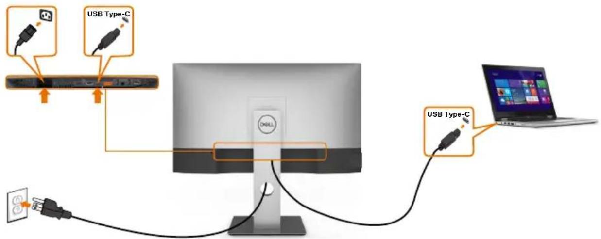 DELL UltraSharp U2721DE - USB-Typ-C-Kabel anschließen - 1