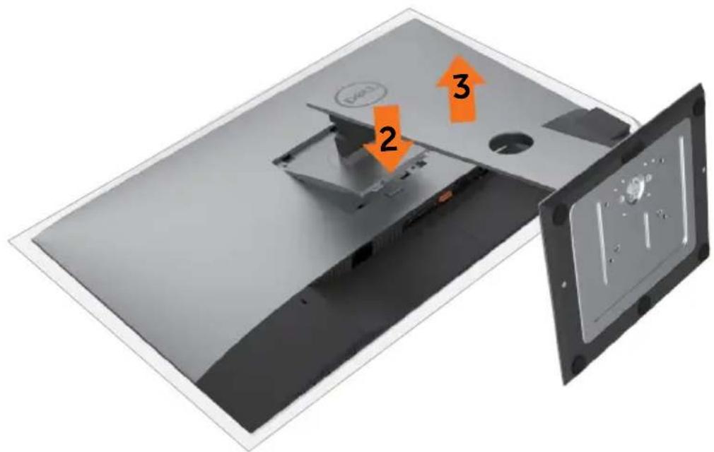 DELL UltraSharp U2721DE - Abnehmen des Monitorständers - 4