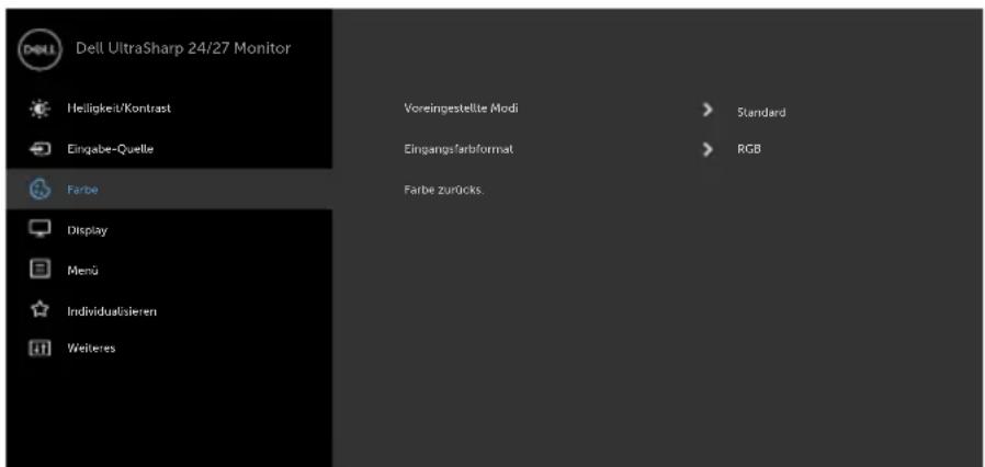 DELL UltraSharp U2721DE - Menüsystem aufrufen - 17